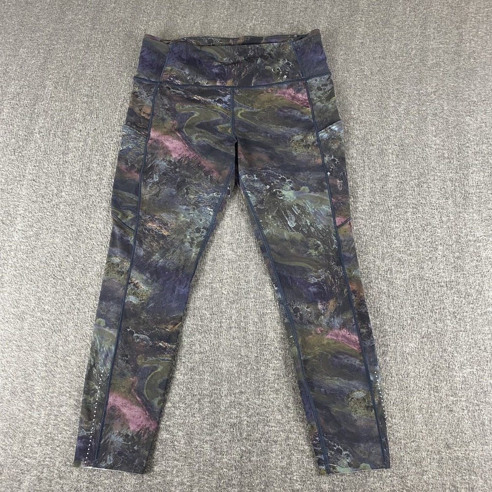 Lululemon Speed Up Tight Womens 12 Multicolor Abstract Running Leggings 30"